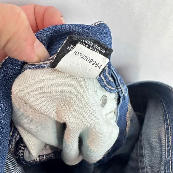 Vintage 90s Y2K London Jeans Boyfriend Straight Sz 8 Distressed Blue Denim Patch - Picture 10 of 11